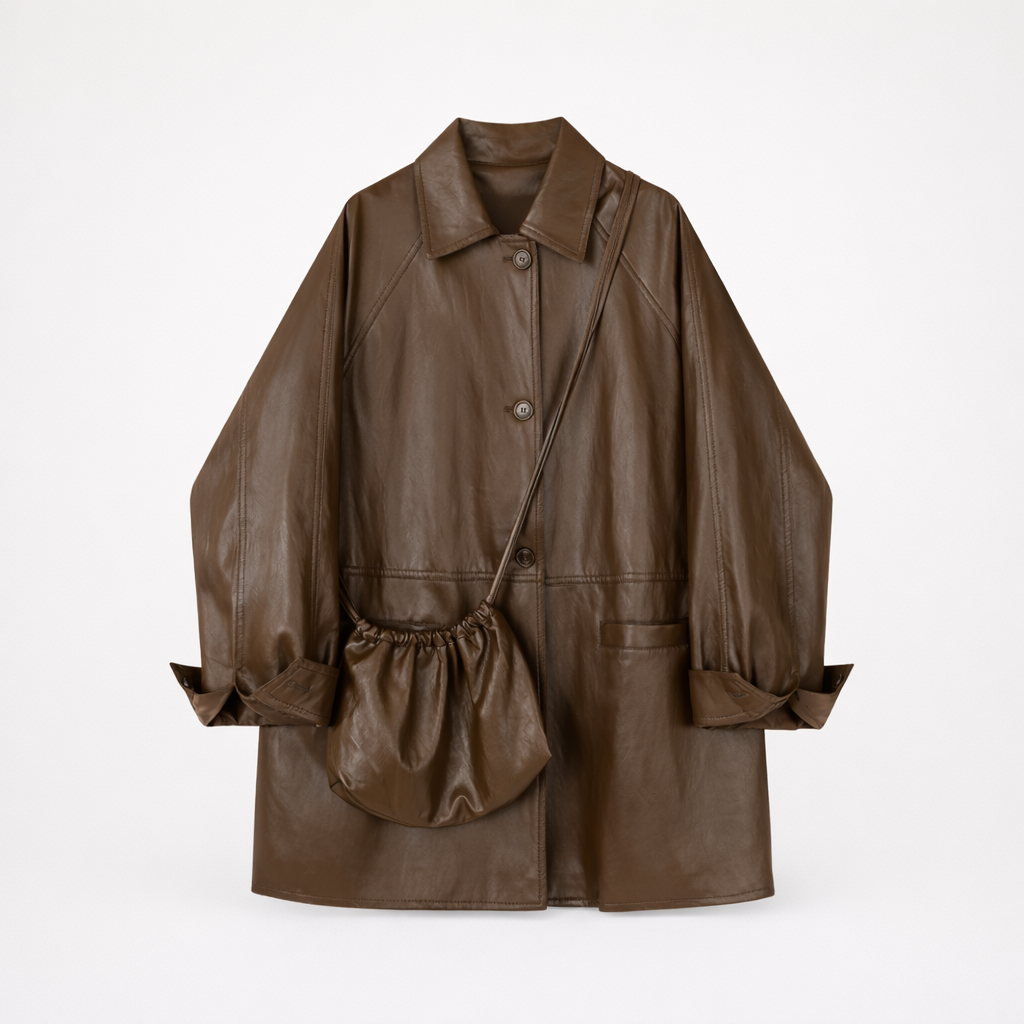 Women’s Premium Leather Jacket – Vintage Retro Belted Fit